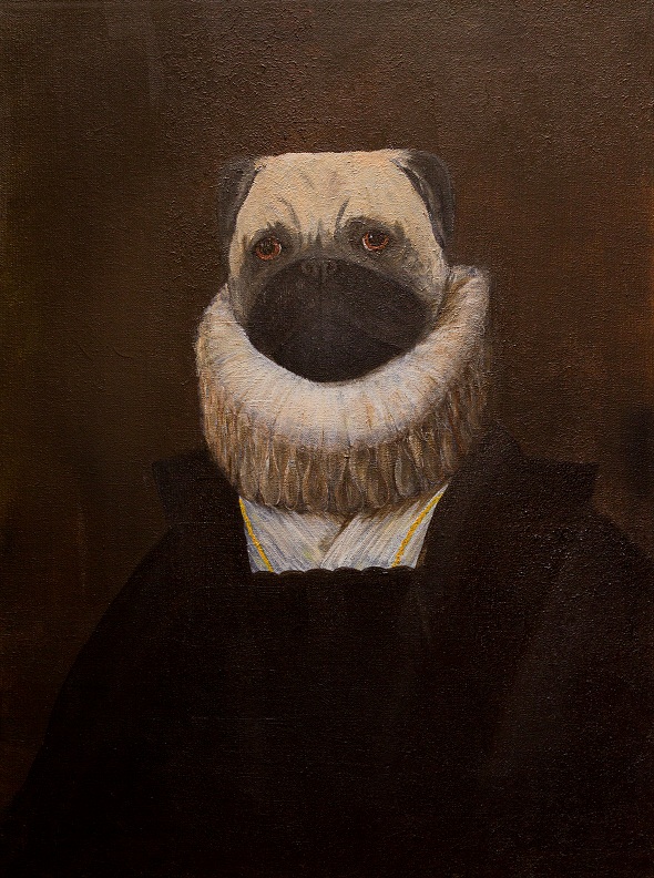 yuliia ustymenko pugbens portrait of lady in waiting to the infanta pugella great pugs