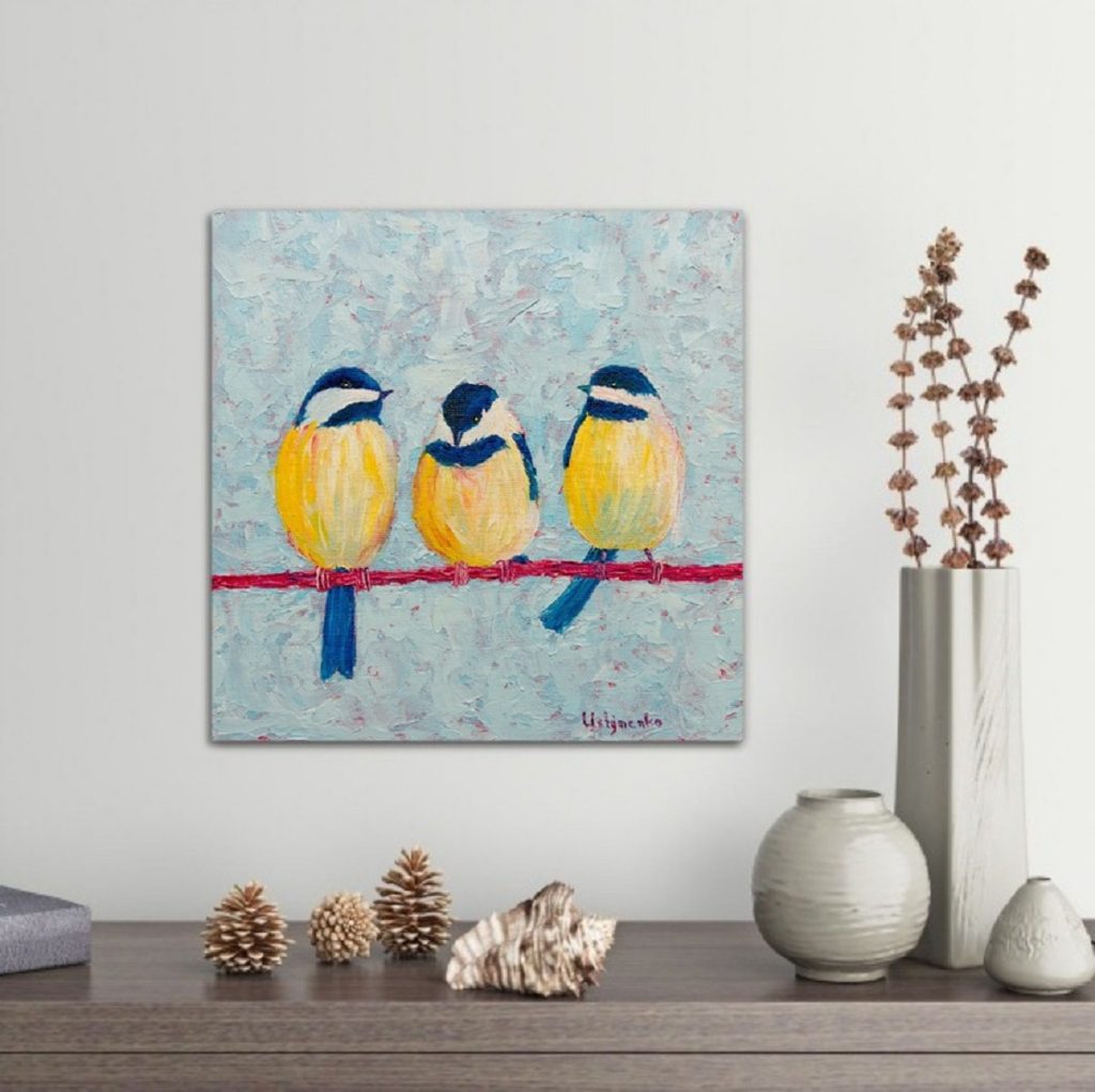 Yuliia Ustymenko - Conversations. Birds. Oil painting. Interior view