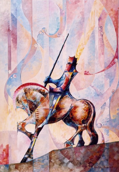 Béatrice Bedeur - Longin a cheval de Subirachs
