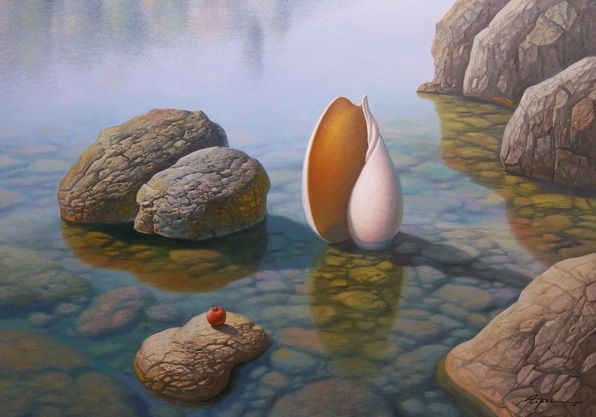 Evgeni Gordiets - Seashell And Red Apple