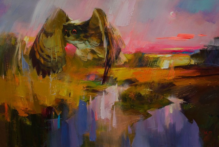 Vasyl Khodakivskyi - Twilight. The evening bird