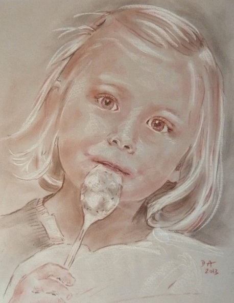Danielle ARNAL - Example of portrait sanguine