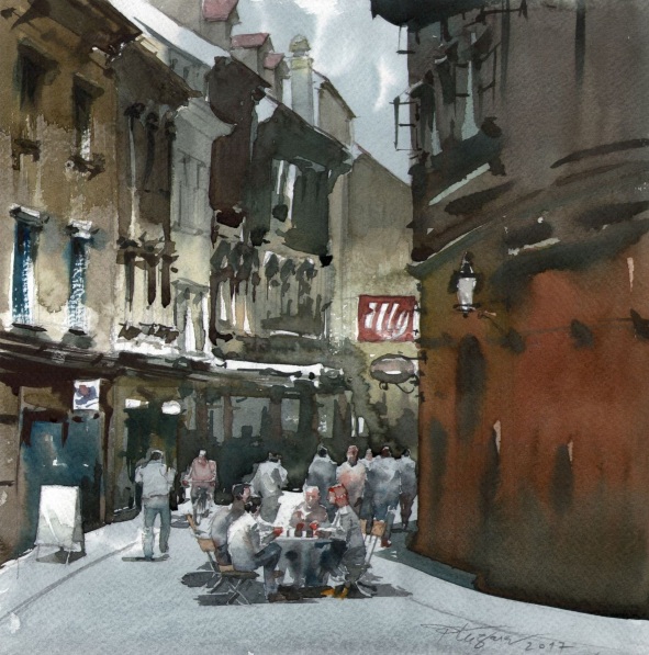 Milan Pluzarev - Sitting on a sunny day in the street coffeehouse