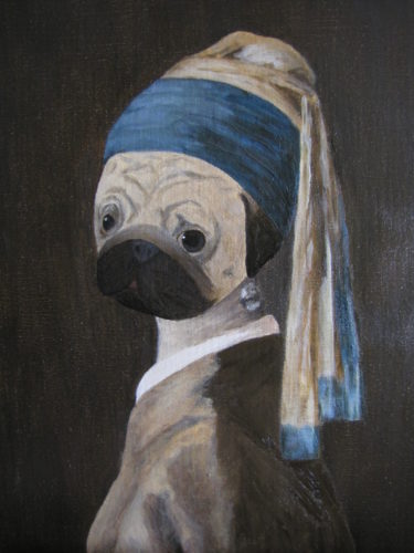 Wombart_Pug with a Pearl Earring