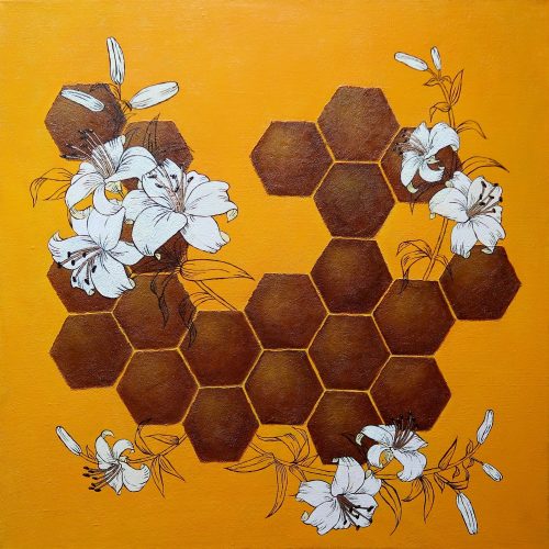 Yuliia Ustymenko - Flower honey. Abstract oil painting
